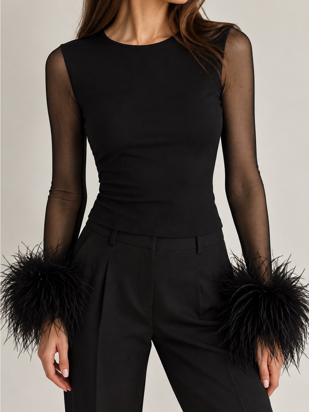 Alice + Olivia Feather Top XS